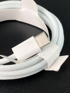 Usb-cable Type C to Type C 60W textile 1m White (тех.пакет)