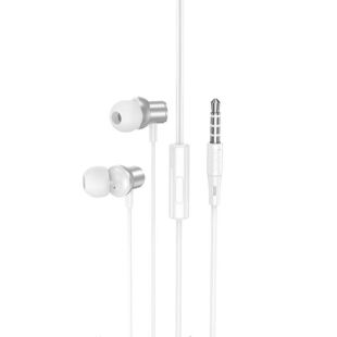 Гарнітура HOCO M110 (мікрофон, круглий шнур) Silver