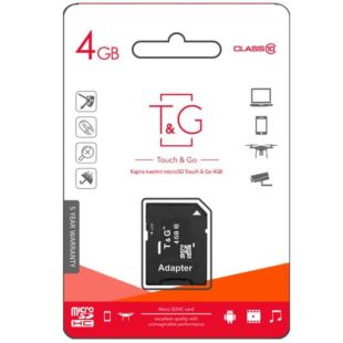 Micro SD 4Gb T&G Class 10 с ад.
