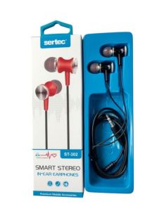 Навушники 3.5mm Sertec ST-302 Black (круглий шнур)