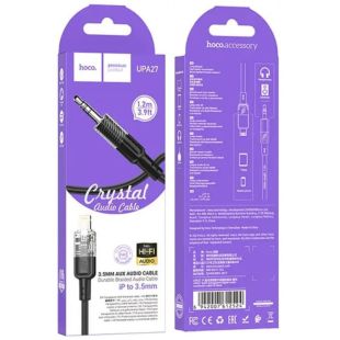 Переходник HOCO UPA27 Lightning to Jack 3.5 1m Black