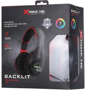 Гарнітура XTRIKE ME GH-710 (мікрофон, монітори, LED) Black/red
