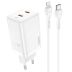 МЗП-USB HOCO N23 PD 45W (2Type-C) + кабель Type-C-iPhone 5 White