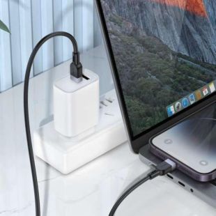 Cable Type-C/iPhone 5 HOCO X109 27W 3m (круглий) Black