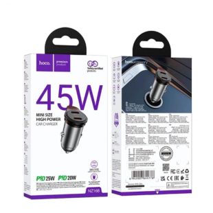 АЗП-Type-C HOCO NZ16B PD45W+QC3.0 (2Type-C) Grey