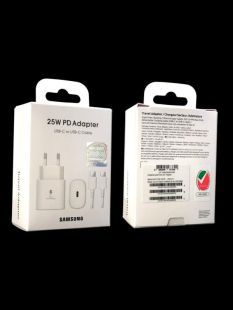 МЗП SAMSUNG PD 2в1 PD 25W (EP-TA800) + кабель Type-C-Type-C White