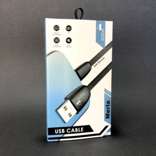 Usb-cable iPhone 5 4you Merla (2A, silicon, черный, премиум упаковка)