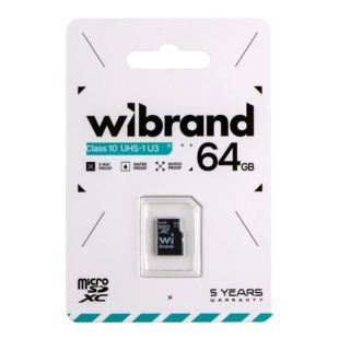 Micro SD 64Gb Wibrand Class 10 без ад. (UHS-1)