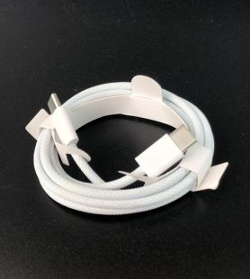 Usb-cable Type C to Type C 60W textile 1m White (тех.пакет)