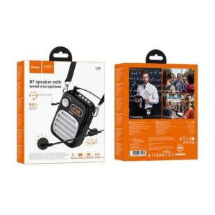 Портативна колонка HOCO L23 із дротовим мікрофоном Black