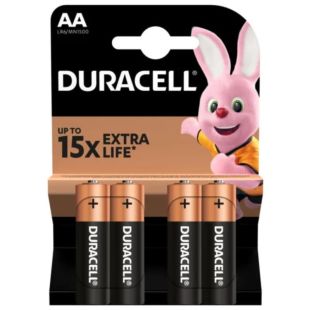 Батарейка Duracell LR06 BASIC AA, Alkaline (4 на блистере)