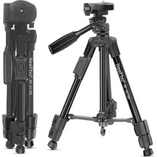 Штатив NeePho NP-3170S (не съемная площадка+держатель/BT-пульт/40-105см) Black