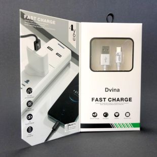 Usb-cable Type-C 4you Dvina white (3A, 1m,  премиум упаковка) - НОВИНКА!