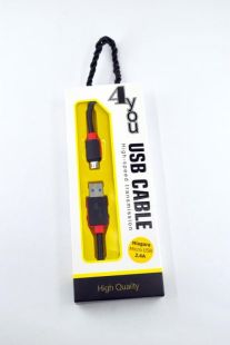 Usb-cable Micro USB 4you Niagara (2.1A, черный, 1.2м) (от10шт - 10%)